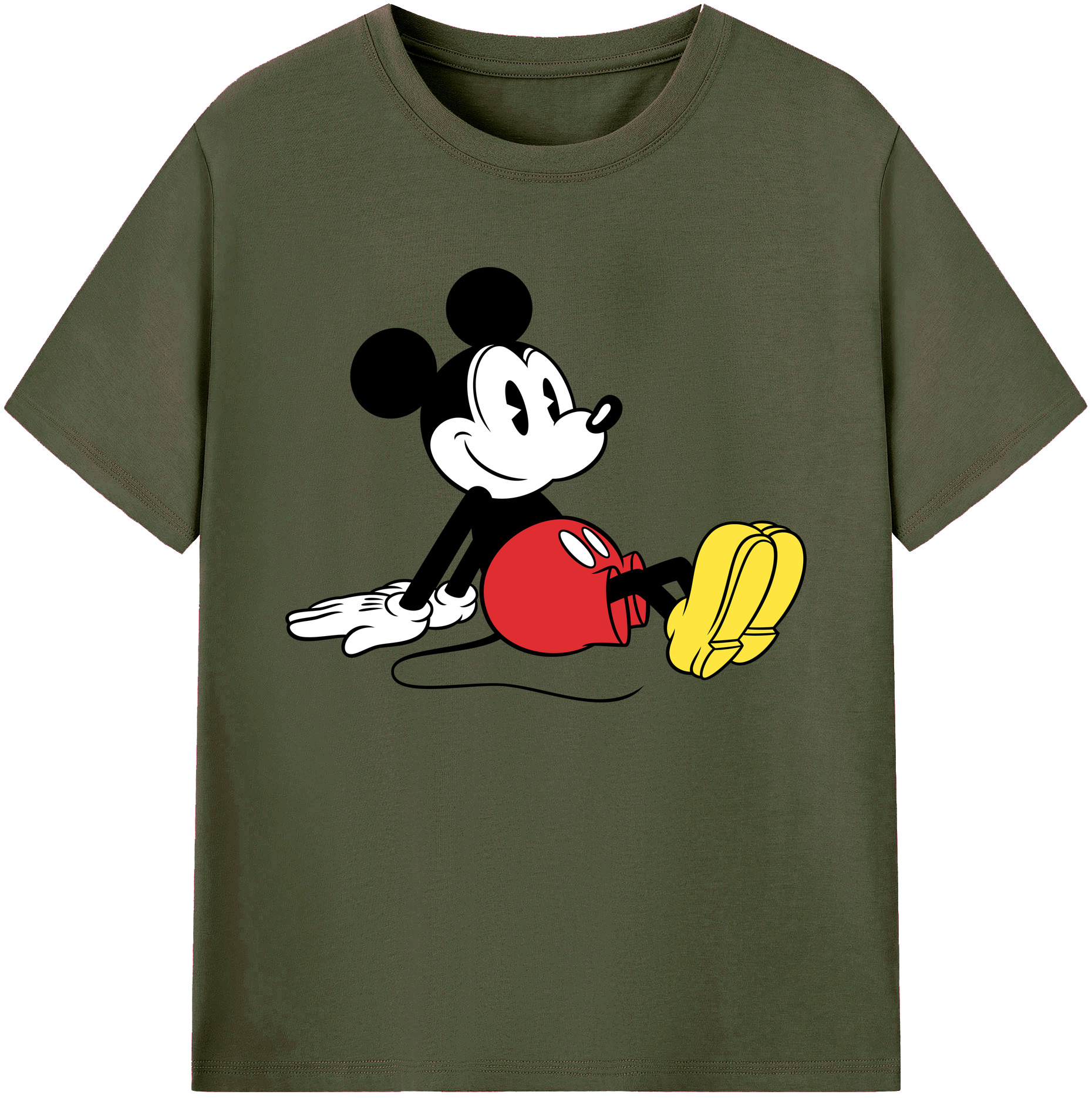 ミッキーマウス Mickey Mouse 綿100％ メンズ半袖Tシャツ｜肌触りやわらか＆通気性